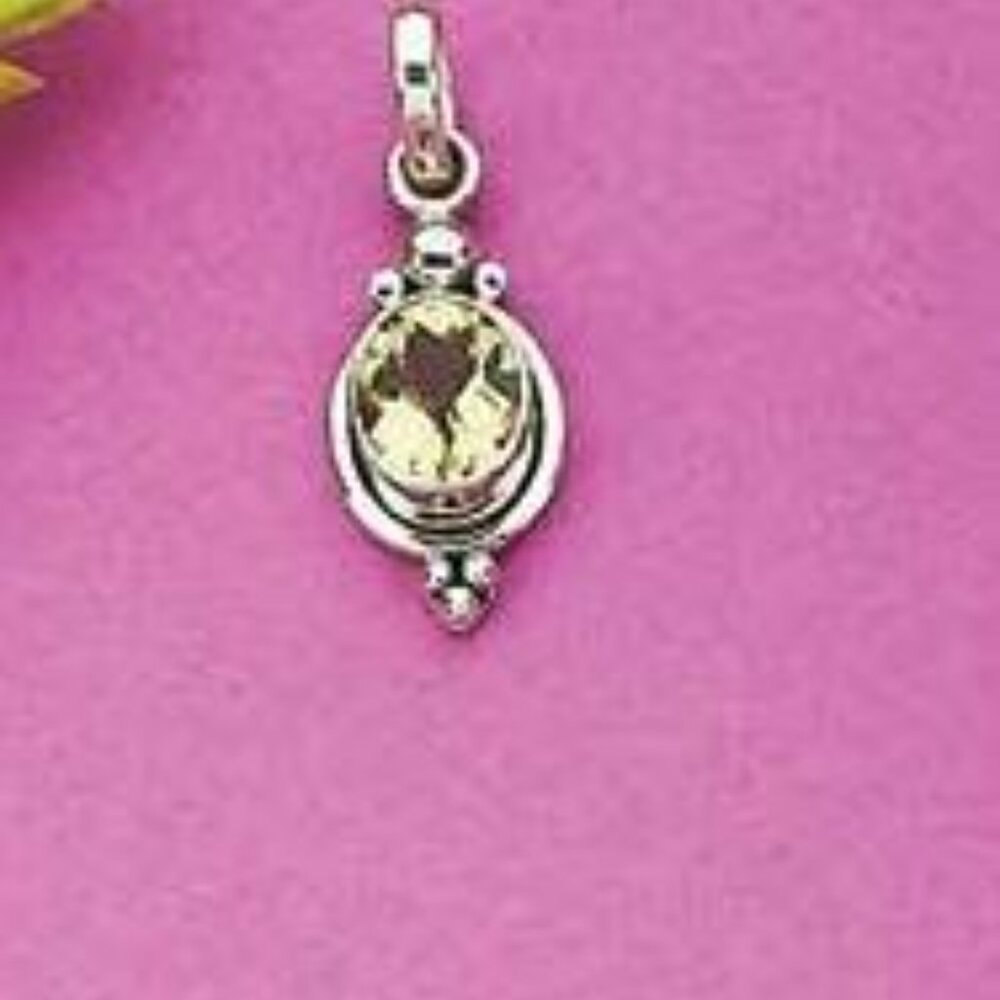 .925 Lemon Quartz Pendant